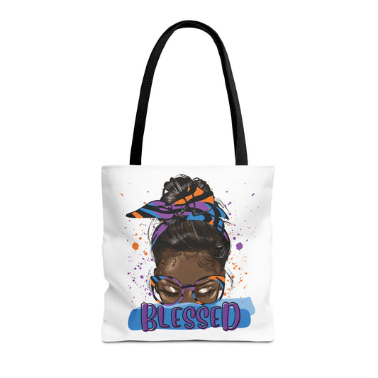 Blessed Tote Bag, Positive Vibes Tote, Inspirational Gift for Her, Eco-Friendly Shopping Bag, Trendy Art Tote
