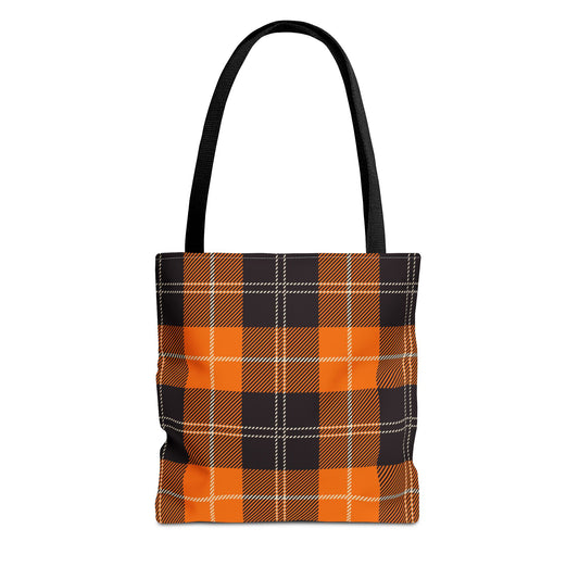 Autumn Plaid Tote Bag, Stylish Shopping Bag, Seasonal Carryall, Trendy Gift for Her, Fall Fashion Accessory