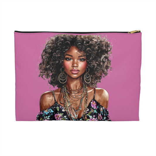 Chic Accessory Pouch - Stylish Makeup Bag, Travel Organizer, Gift for Her, Boho Floral Design, Trendy Purse