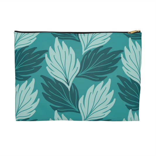 Chic Leaf Pattern Accessory Pouch for Essentials, Makeup Bag, Travel Organizer, Gifts for Her, Floral Storage