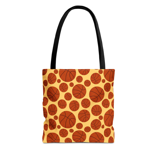 Basketball Pattern Tote Bag - Perfect for Sports Lovers, Gym Essentials, Game Day, Coaches, Team Gifts
