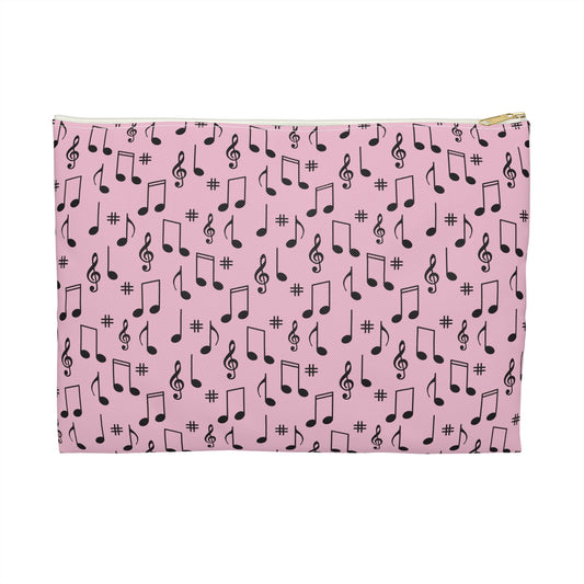 Music-Themed Accessory Pouch, Music Lover Gift, Concert Essentials Case, Music Note Storage Bag, Pink and Blue Music Pouch