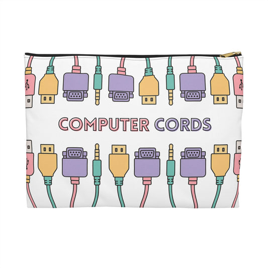 Colorful Computer Cords Accessory Pouch, Cute Gadget Organizer, Tech Gift, Computer Lover Gift, Travel Bag, Fun Storage Case