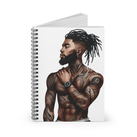 Stylish Spiral Notebook - Ruled Lines with Bold Tattoo Design
