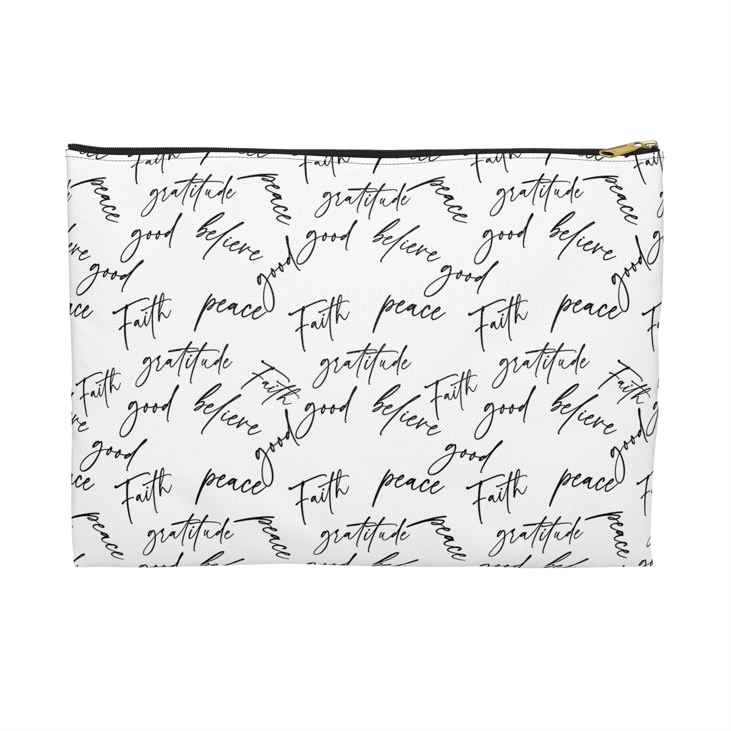 Inspirational Accessory Pouch - Faith, Peace, Gratitude | Perfect for Organizing Essentials, Travel, Gifts, and Events