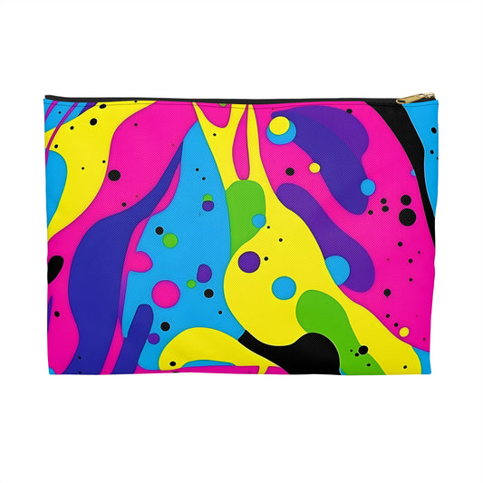 Colorful Abstract Accessory Pouch | Zippered Makeup Bag, Travel Organizer, Stationery Case, Gift for Art Lovers