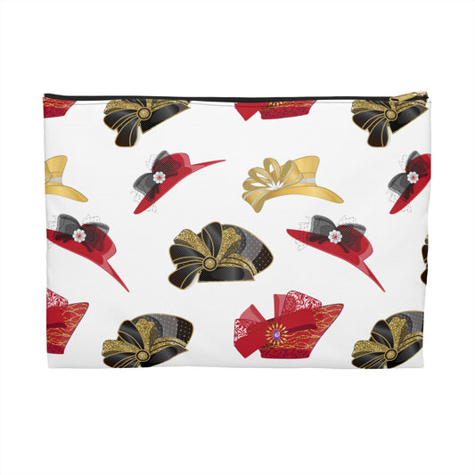 Chic Church Hat Accessory Pouch | Fashion Organizer, Gift for Her, Travel Makeup Bag, Stylish Storage, Hat Print Design