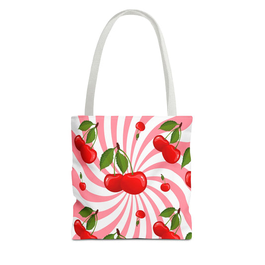 Cherry Swirl Tote Bag | Fun & Whimsical Bag for Shopping, Beach, Gym, Travel, or Gift