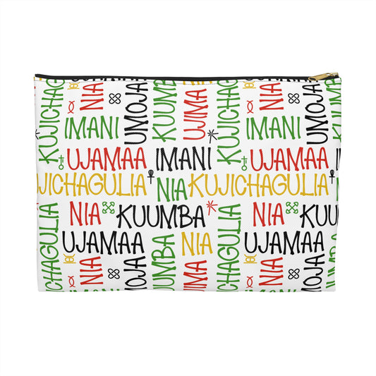 Vibrant Kwanzaa Accessory Pouch, Ethnic Patterns, Holiday Storage Bag, Gift for Her, Travel Makeup Case, Eco-Friendly Pouch