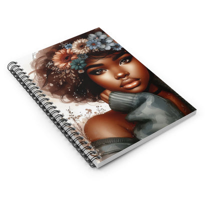 Flower Crown Spiral Notebook - Beautiful Afro Art