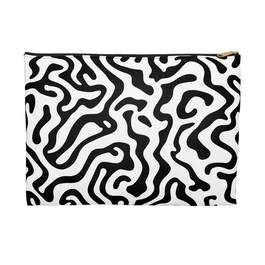 Stylish Accessory Pouch with Modern Black and White Abstract Design, Ideal for Makeup, Travel, Organizing, Gift