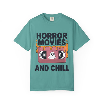 Horror Movies Chill T-Shirt - Perfect for Movie Nights, Halloween Parties, Gifts for Film Lovers, Unisex Tee