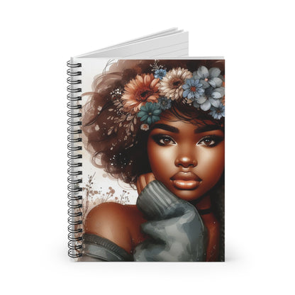 Flower Crown Spiral Notebook - Beautiful Afro Art