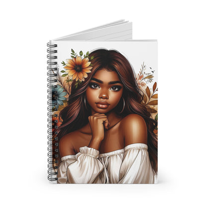 Boho Floral Spiral Notebook - Ruled Line - Elegant Design for Inspiration & Creativity