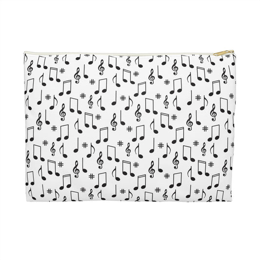 Music Notes Accessory Pouch | Perfect Gift for Music Lovers, Organizers, Travel Bags, Makeup Cases, School Supplies
