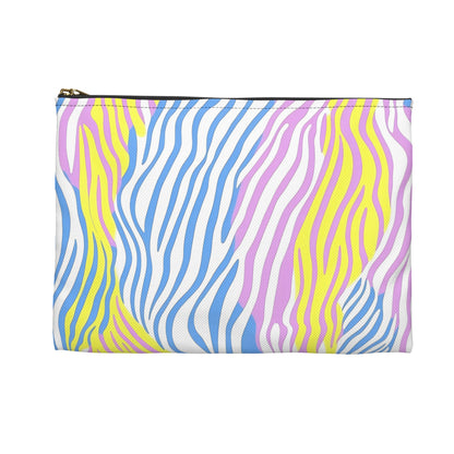 Vibrant Zebra Print Accessory Pouch, Makeup Bag, Travel Organizer, Gift for Her, Cute Pencil Case, Fun Zip Pouch