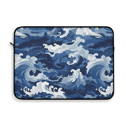 Stylish Ocean Wave Laptop Sleeve, Travel Case for Laptops, Computer Bag, Gift for Students, Nautical Desk Accessories