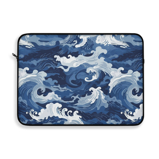 Stylish Ocean Wave Laptop Sleeve, Travel Case for Laptops, Computer Bag, Gift for Students, Nautical Desk Accessories